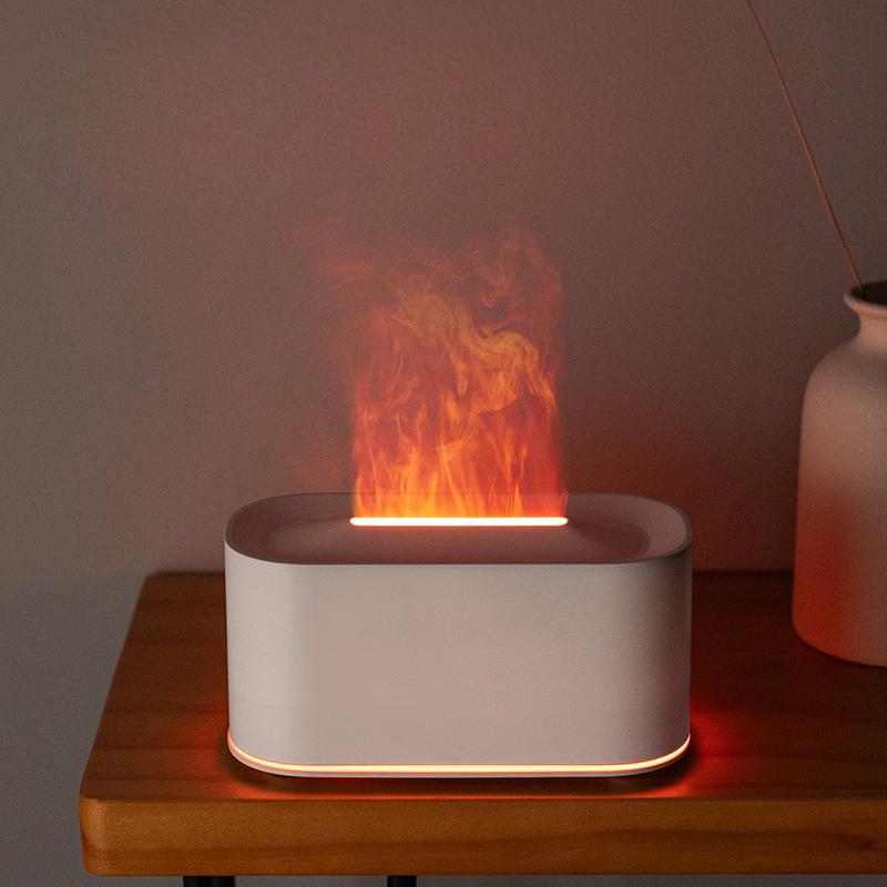 Silent Cool Mist Flame Aroma Diffuser 7 Colour Lights Essential Oil Humidifier Auto Off for Home Bedroom Fragrance Diffusion