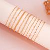 Cuban Chain Bracelet Set for Women, Gold Color, Boho Retro, Thick Twist, Trendy Quality Jewelry Gifts, 11Pcs, 2024