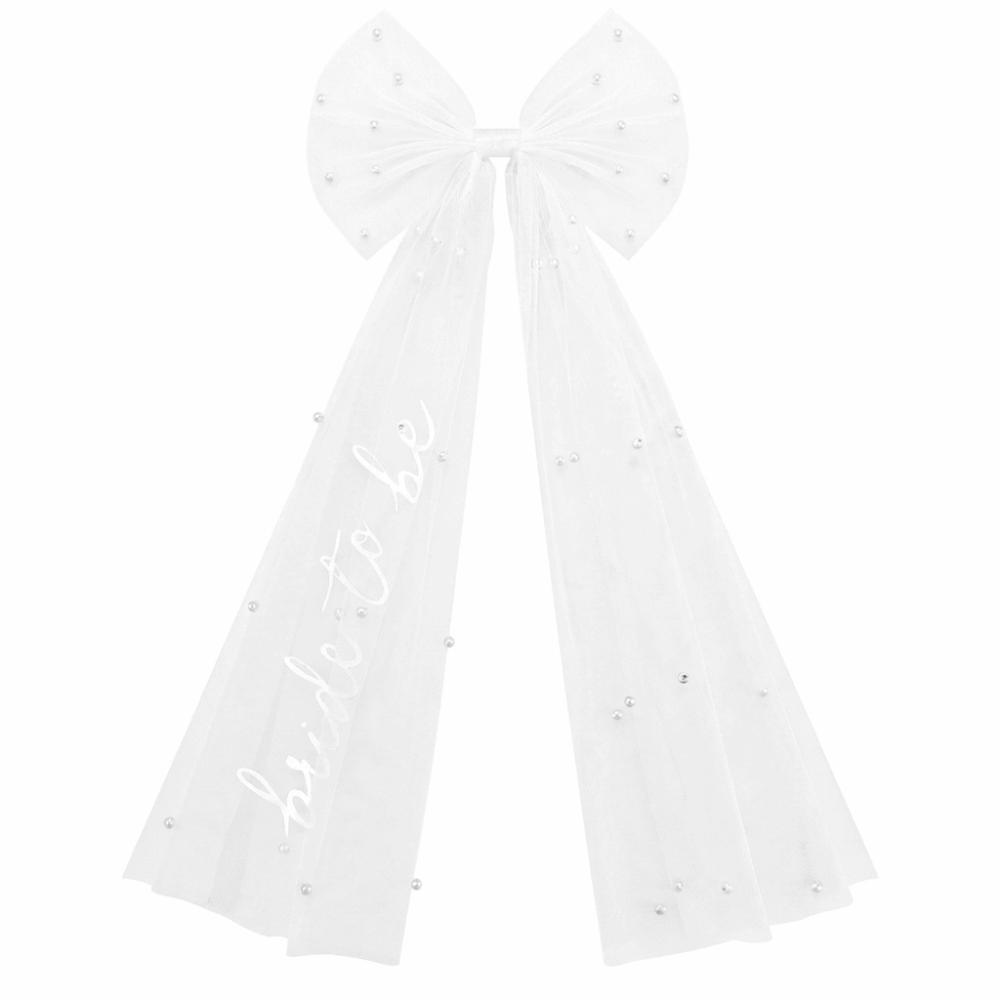 Tulle Bow Bridal Veil Simple Wedding Headdress Bride Bow Hair Veil Romantic Occasion Headscarf
