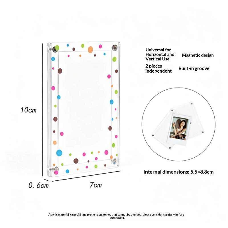 Magnetic 3 Inch Photo Frame Refrigerator Sticker Star Wave Dot Pattern Fridge Magnet for Holiday Souvenir Display
