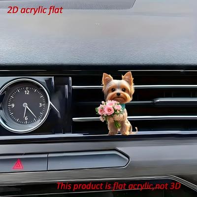 Auto Lufterfrischer 2D Acryl Niedlicher Hund Duft 4 Stück Niedliche Hund Form Auto Duft für Arbeitsplatz Küche Zuhause LKW Klimaanlage Automobil