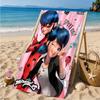 Ladybug Characters Beach Towel Microfiber Beach Towel, Lightweight and Quick-Dry, for Summer Travel, Swimming Pool Fan Birthday Gift