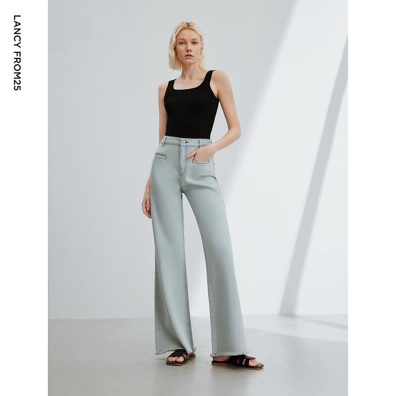 Lanzie Women's Cotton Retro Flared High-Waist Jeans