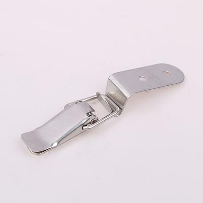 90 Degrees Duck-Mouth Buckle Hook Lock Stainless Steel Spring Loaded Draw Toggle Latch Clamp Clip Silver Hasp Latch Catch Clasp