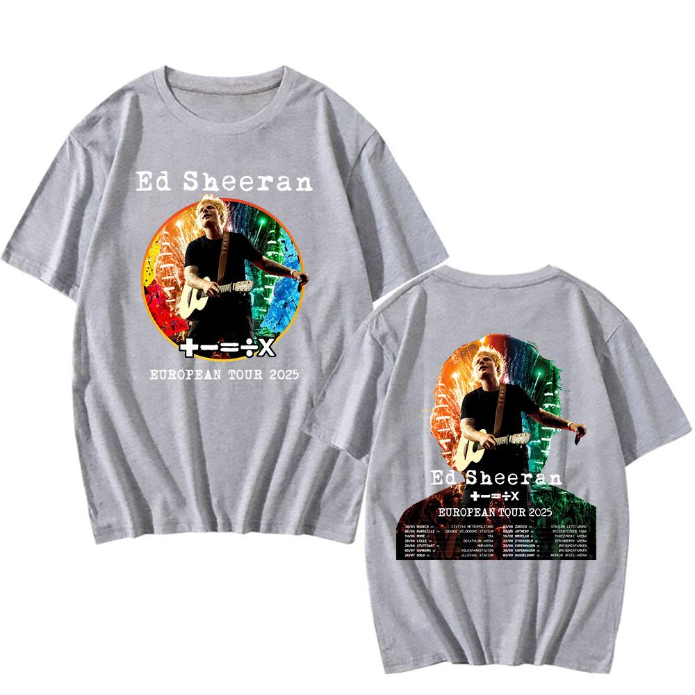 

Футболка Ed Sheeran European Tour 2025 Футболки с графикой альбома Play Летняя футболка с коротким рукавом для мужчин и женщин Летняя 4XL