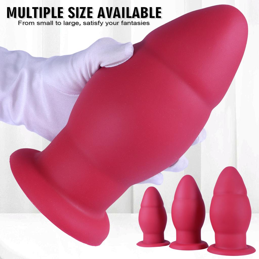 Large Anal Plug Set - Soft Silicone Trainer Kit with Tapered Tip for Easy Insertion, Men & Women, Beginner to Advanced, BDSM Fetish