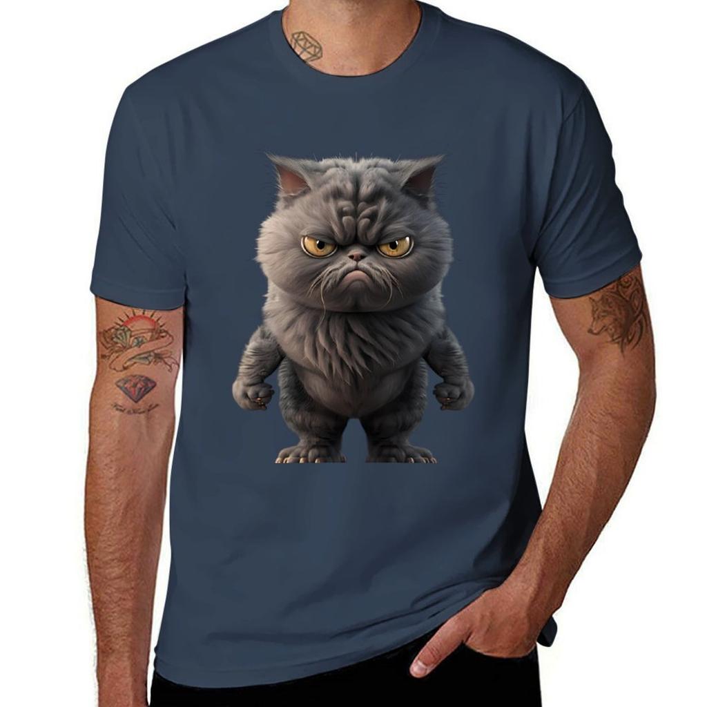 Purrfectly Pissed T-Shirt Men T Shirt Cotton 100% T Shirts for Man Cotton Soft T-Shirt