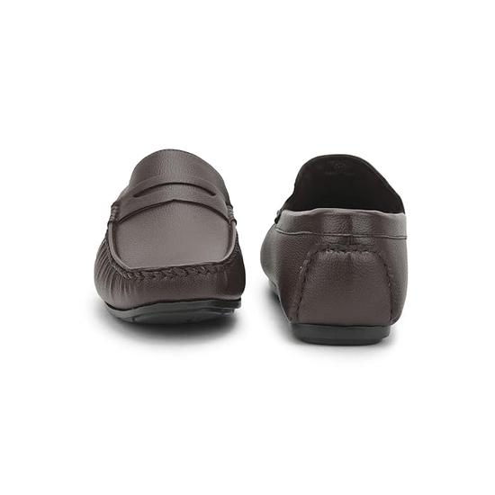 Liberty Fortune AVN-62E Men’s Non Lacing Formal Loafers - Black, Brown - Synthetic Leather Slip-on with Cushioned Footbed - Stylish Office Footwear