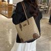 Retro Flower Print Large Capacity Tote Bag - High-End Fashion Handbag for Students