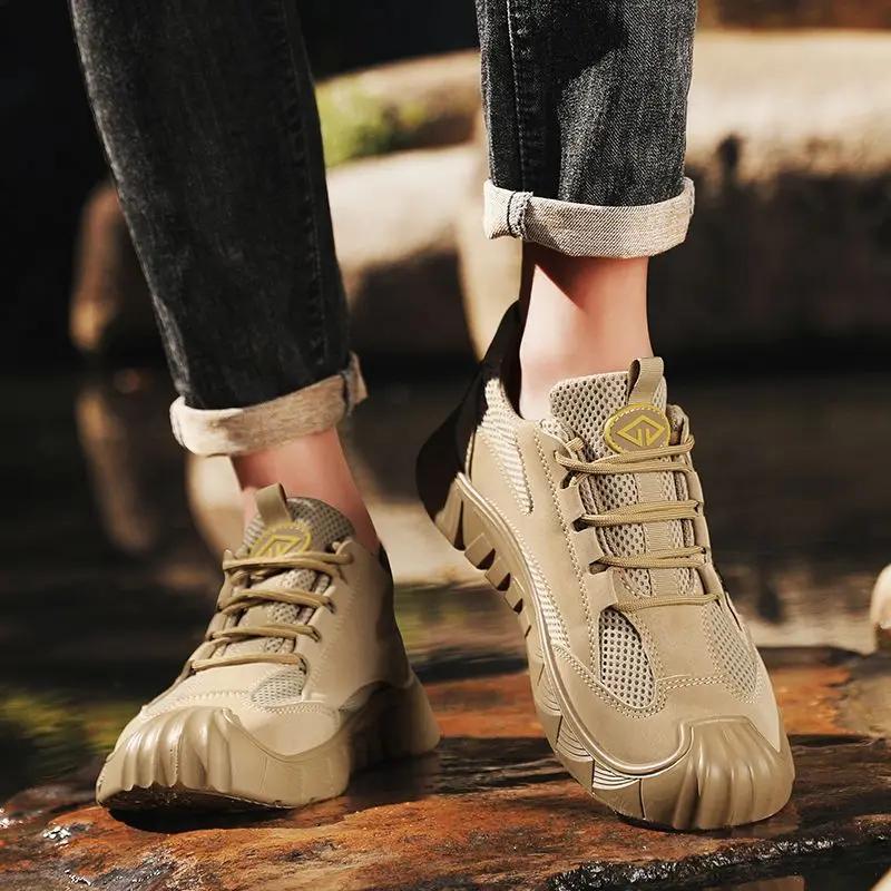 Fashion Gray Mountain Men's Casual Sneakers Jogging Korean Lightweight Walking Summer Sale Comfortable Wide Male Sports Shoes Breathable