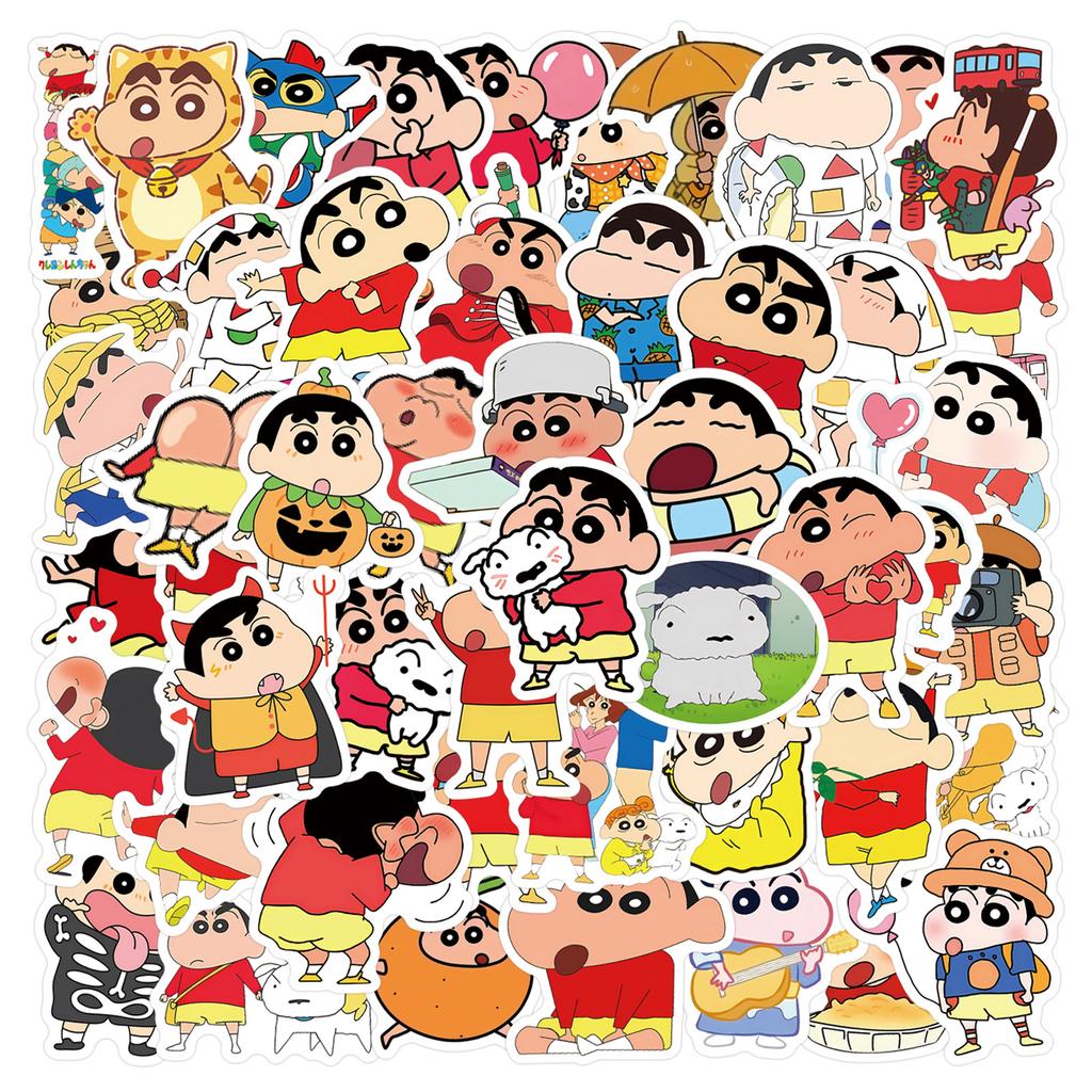 60 New Style Crayon Shin-shiba Cartoon Graffiti Stickers Decorate Refrigerator Skateboard DIY Personalized Stickers