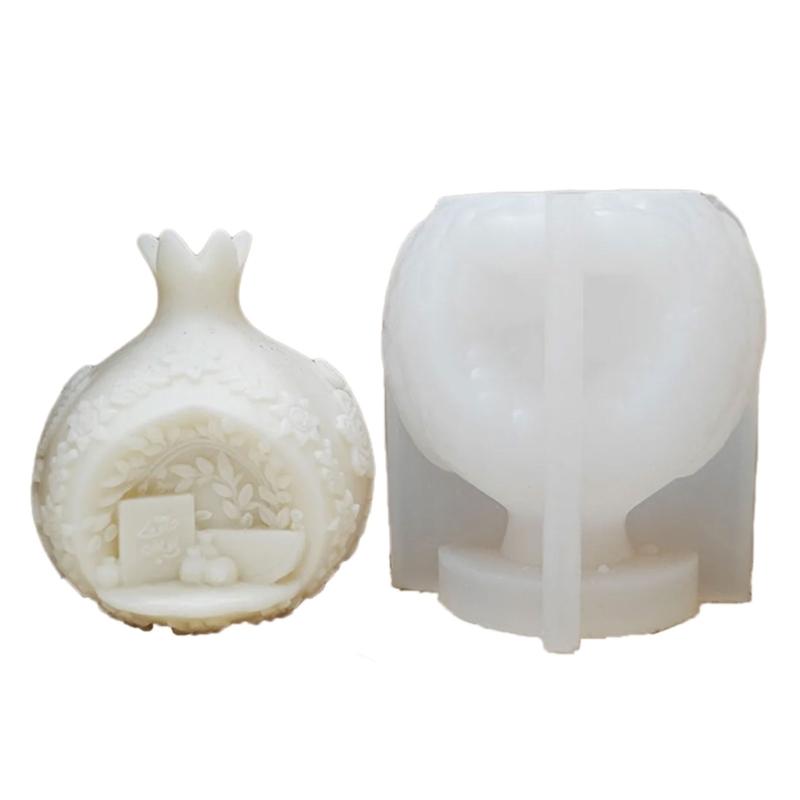 

Pomegranate Silicone Molds Easy Demold Multipurpose Fruit Silicone Mould for Epoxy Resin Candle Soap Chocolate Baking
