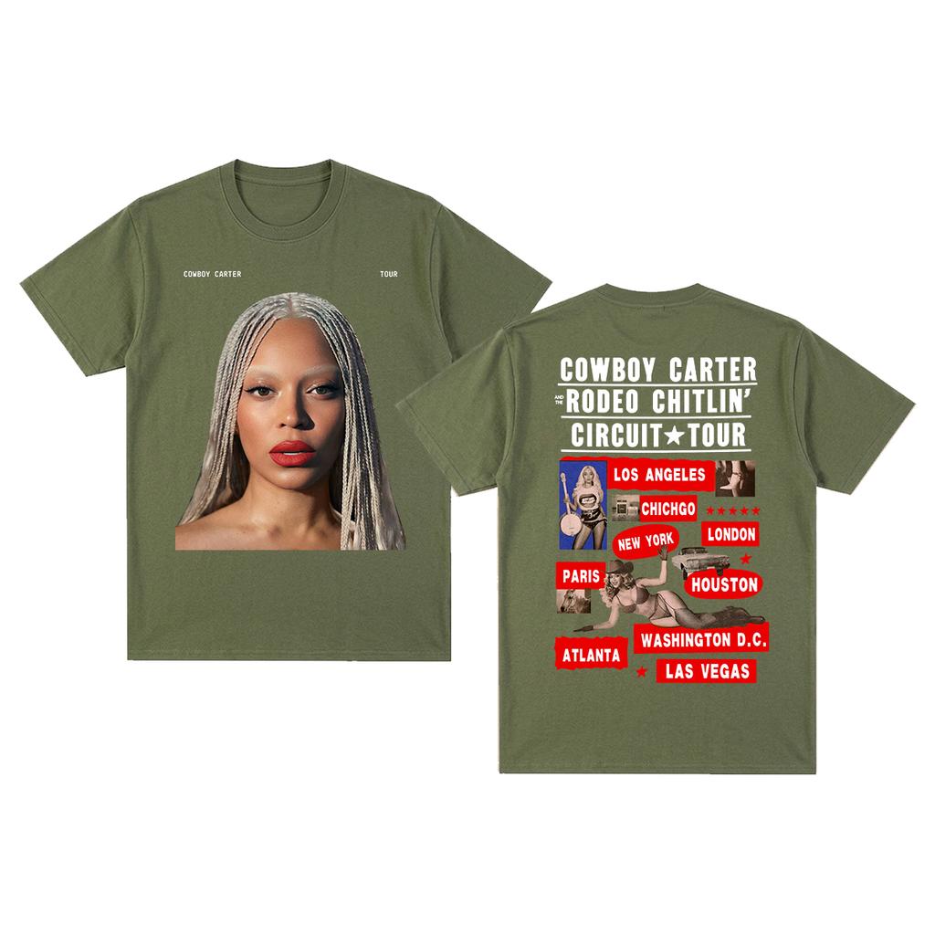 Beyonce Cowboy Carter Rodeo Vintage Tshirt Harajuku Fashion Streetwear Cotton Unisex T Shirt New Tee Tshirt Womens Tops