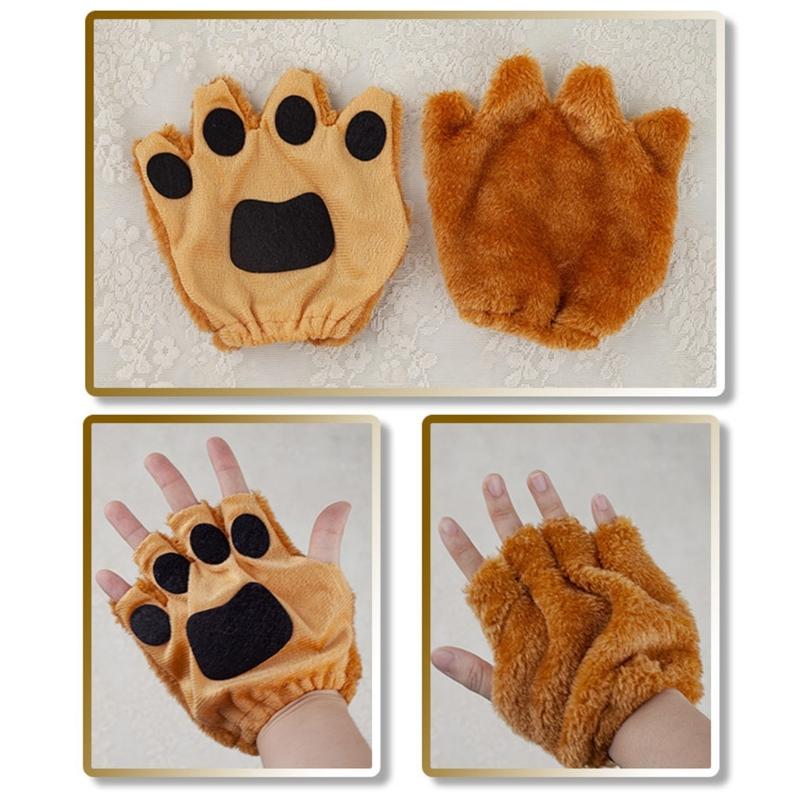 Kid Lion Tail with Lion Ear Headband Nose Gloves Skirt Bowtie Halloween Animal Costume Accessories for Boy Girl Cosplay