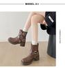 Retro British Style Thick Heel Martin Boots Women's 2025 New Autumn with Skirt, Thin and Versatile Casual Short Boots