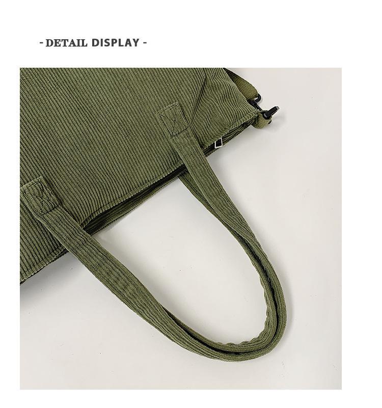 Women's Corduroy Large Capacity Handbag - 2025 Mori Style Retro Versatile Bookbag