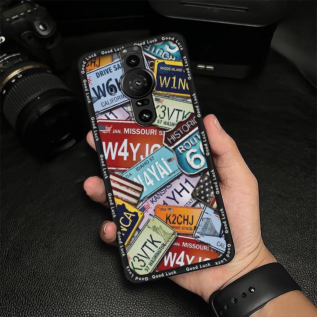 Soft Case Silicone Phone Case For Sony Xperia Pro-I Anti-knock Anti-dust Shockproof Full Wrap Cartoon Fashion Design TPU