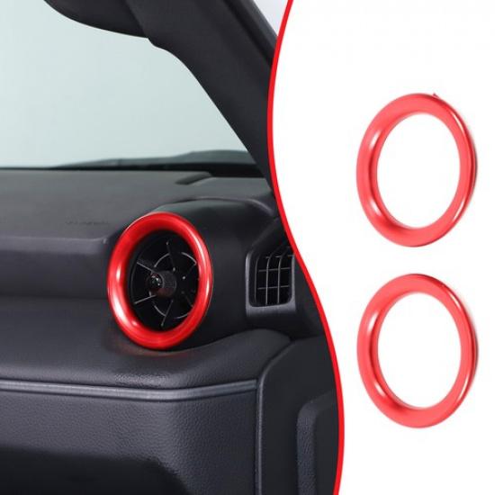 Red Aluminum Side Air Vent Trim Rings For Toyota Land Cruiser Prado LC250 24+