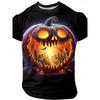 Halloween horror pumpkin 3D printed fashionable men's T-shirt 2025 new daily outdoor sports party quick drying breathable street clothing