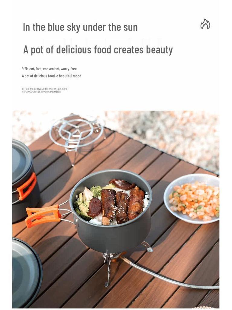Windproof Portable Camping Stove: Outdoor Self-Driving BBQ Cookware for Picnics and Wild Camping