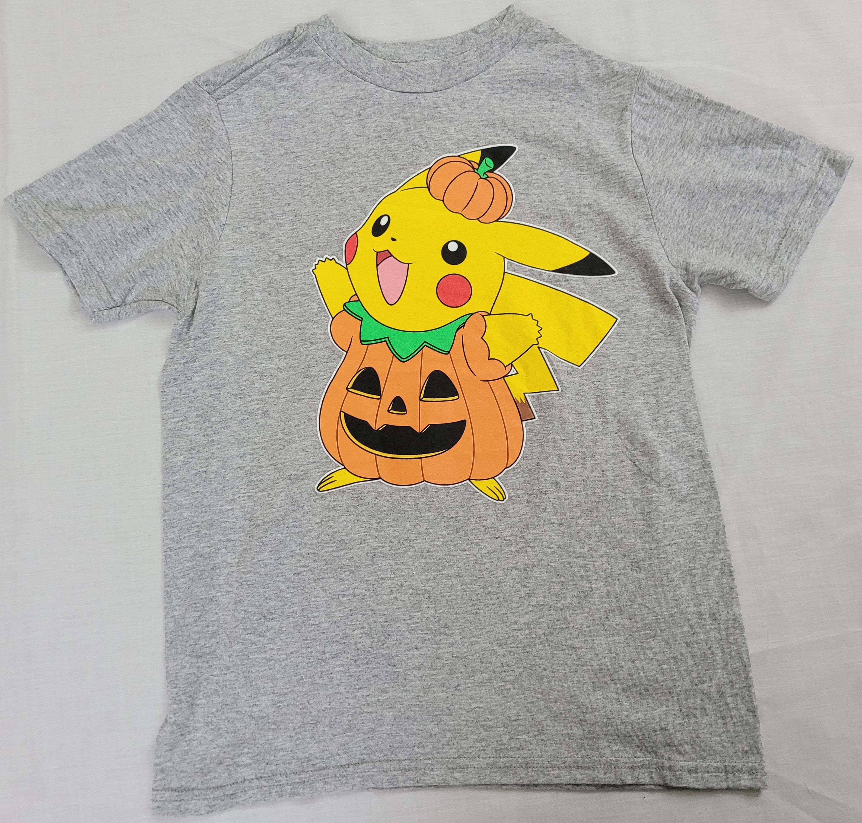 Pikachu Pumpkin Face Carving Kids Boys T-Shirt 100