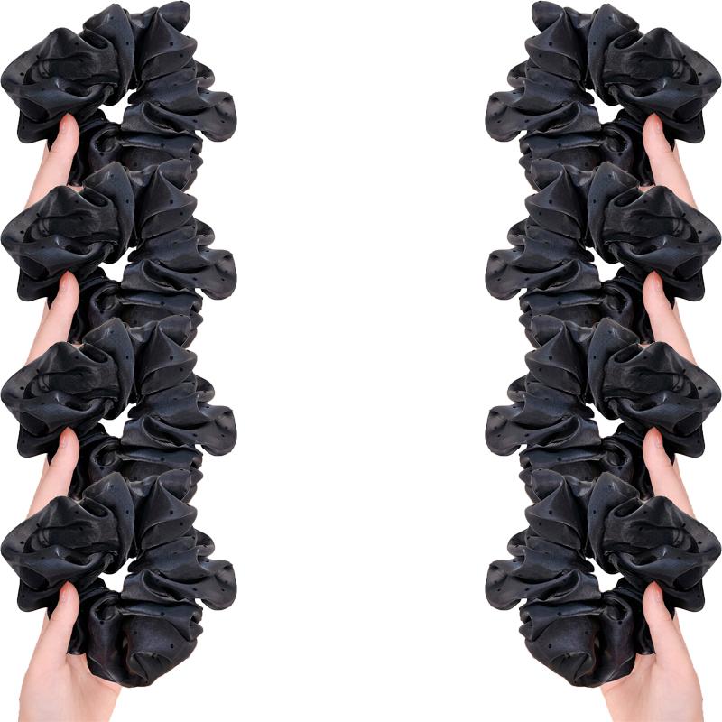 Korean-Style Gentle Solid Colour Pearl Mesh Polka Dot French Hair Tie For Women Elegant Large Scrunchie Hair Accessory