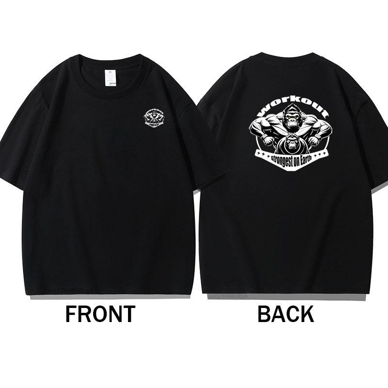 

Gorilla Cotton TShirt Casual Streetwear Retro Athletic Style Men Cotton TShirt Summer Short Sleeve - Men s Summer Cotton Grap... S разноцветный
