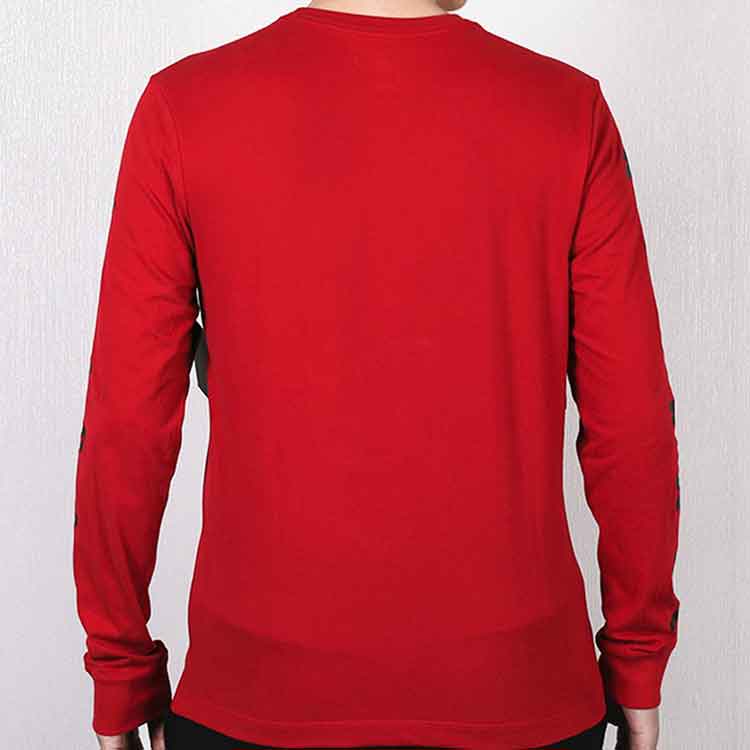 Jordan Big Logo Basketball Digital Print Casual Breathable Sport Round Neck Long Sleeve T-Shirt Men Tops Red AQ3702-687