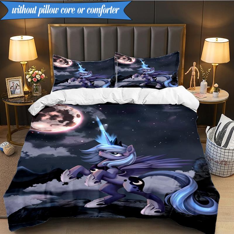 Colorful Unicorn 3pcs K-pop Music Group Bedding set,Ideal for Bedroom, Dormitory,Including Duvet Cover And 2pcs Pillowcases,Fan Gifts