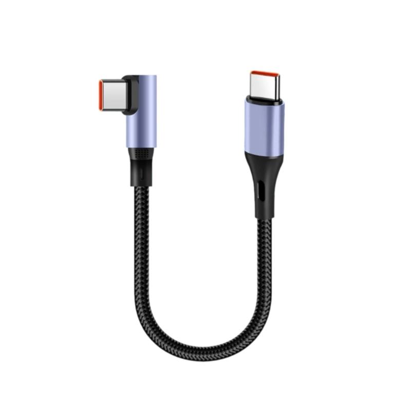 Nylon geflochtenes kurzes USB C Ladekabel 90 Grad gewinkeltes Design Kompakte 15/30cm Länge Ladekabel für USB C Geräte