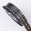 Valentine's Day 2.5cm Gold Stamping English Love Ribbon Bouquet Flower Packaging Gift Ribbon