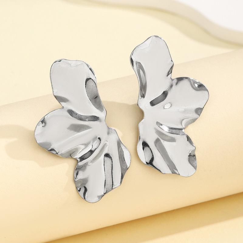 

Аксессуары Ретро Холодный Ветер Лист Серьги-гвоздики Модный Дизайн Металлические Серьги-цветы