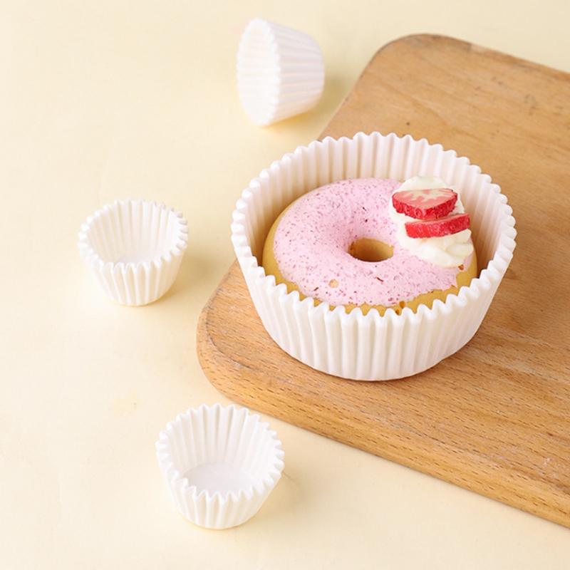 500/1000 st Chocalate Pappersformar Bakning Muffin Tårtkoppar Former Muffinspapper Vita Festbricka Form Fettavvisande Omslag Hållare