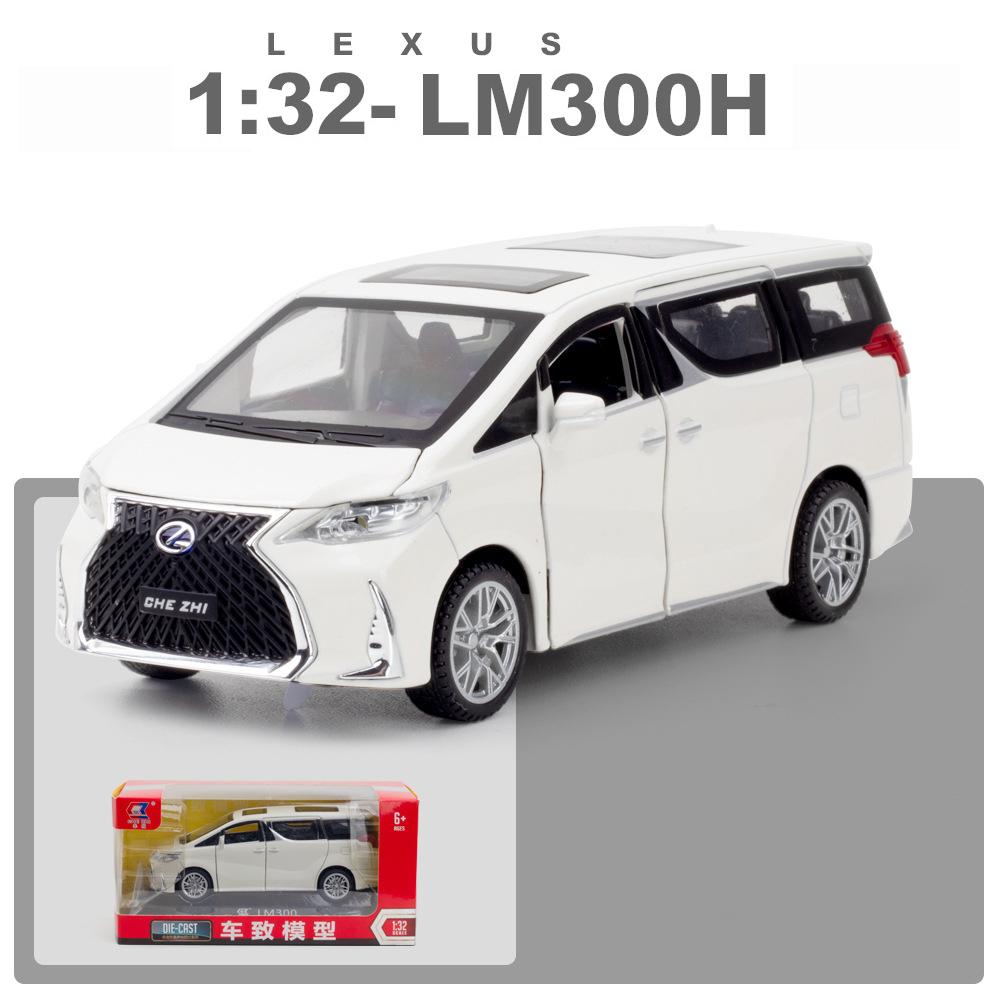 Model auta 1/32 Sběratelské autíčko Lexus LM300 ze slitiny slitiny se světlem a zvukem lze otevřít
