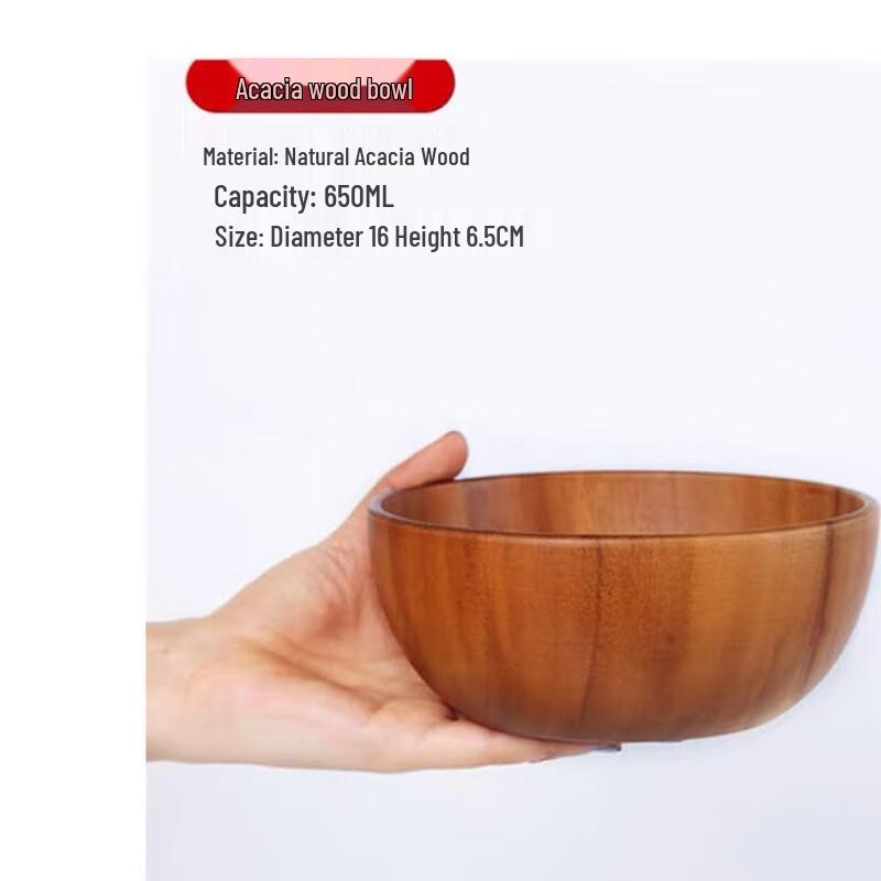 ZISIZ Acacia Wood Ramen & Soup Bowl