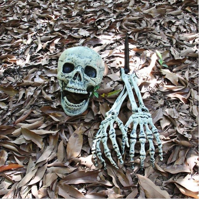 Halloween Decoration Skeleton Bones Prop Ground Breaking Scary Human Skull Party for Decoration and Spooky Graveyard