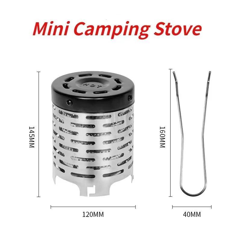 1 Pcs Outdoor Portable Mini Camp Stove Windproof Cover Camping Stove Tent Heater Winter Hiking Outdoor Survival Tool Accessories