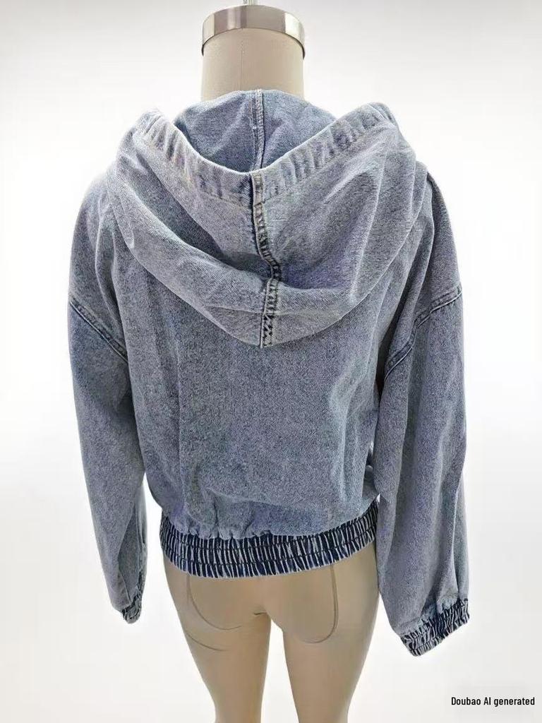 Women's Fashion Casual Hooded Denim Jacket - Autumn Edition