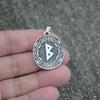 Nordic Elder Futhark Rune Berkana Pendant Viking Raven Amulet Talisman Necklace Earth Mother Birth Charm