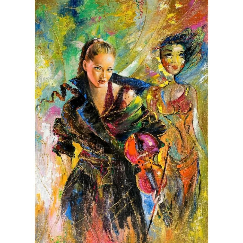 Abstrakte Vintage Musikposter Öl Jazz Saxophon Violine Gitarre Klavier Poster Leinwanddruck Wandkunst Poster Wohnzimmerdekor