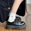 Platformy buty muffinkowe styl retro brytyjski małe skórzane buty francuskie buty jednoczęściowe nowe Mori jk