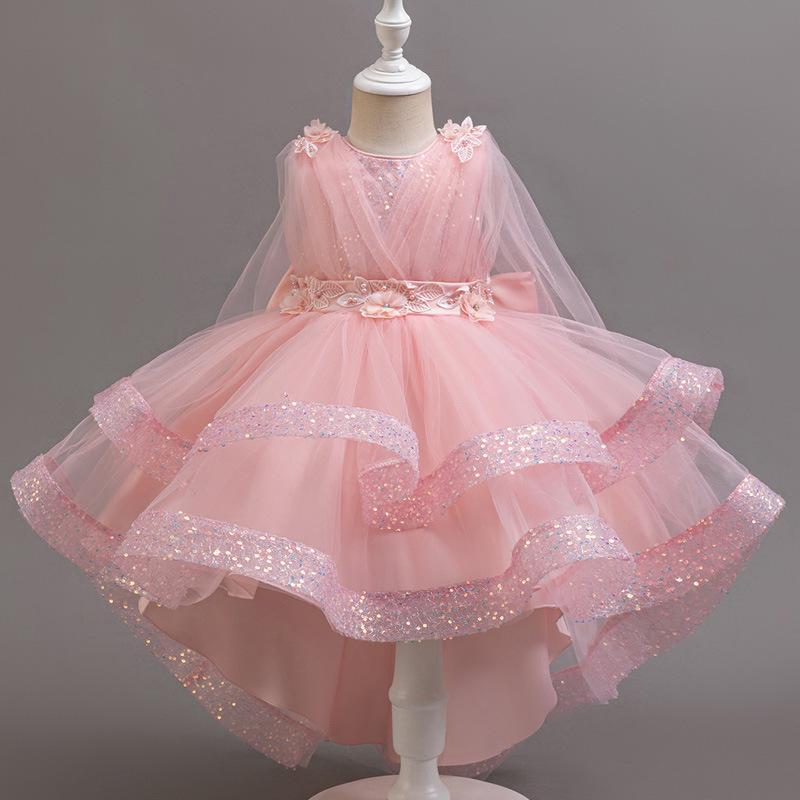 Glitzerndes flauschiges Netz-Prinzessinnenkleid für Baby-Mädchen - 1. Geburtstag & Abendmode