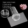 Transparent Nail Art Stamp Jelly Silicone Printing Nail Polish Stamping Template with Scraper French Manicure Stencil Tools