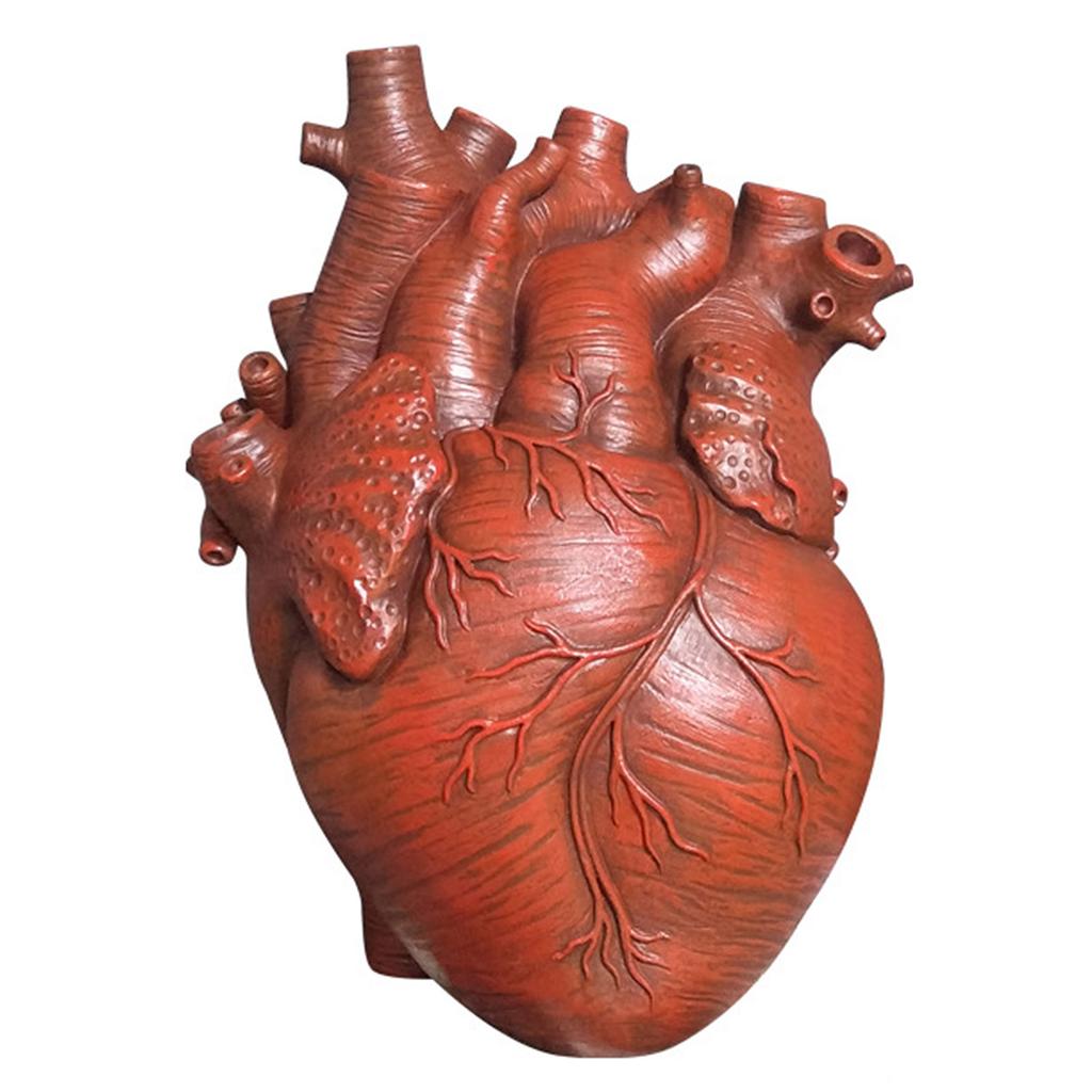 Heart Vase Modern Art Style Decorative Vase for Home Wedding Living Room Desktop Red