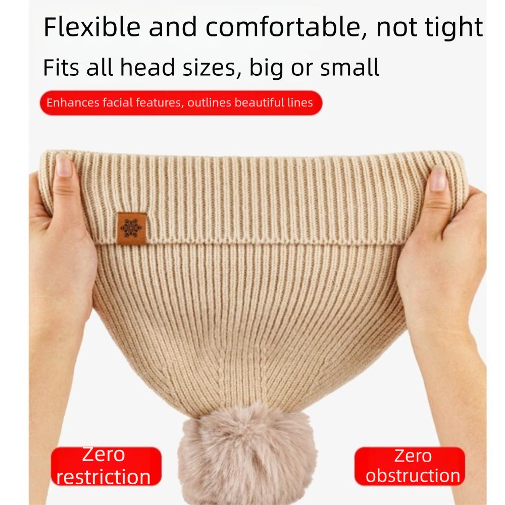 3Pcs/Set Thicken Knit Beanie Snood Set Plush Lining Touchscreen Gloves for Men Women