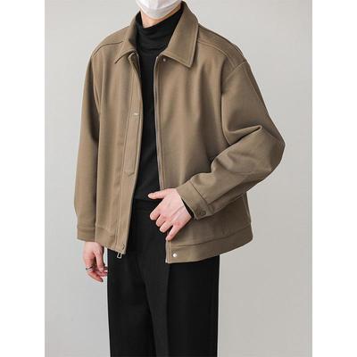Pánská volná retro vlněná bunda s klopami - Korejský podzimní/zimní styl