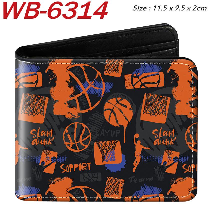 Sports Ball Bifold Wallet Football Basketball Rugby Pattern Student Coin Purse Card Holder Leather Short 1pcs