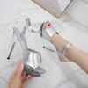 Woman Transparent Super High Heel Summer Female Waterproof Fish Mouth Shoes Fairy Thin Heel Sandals 15cm heel 5cm Platform LFD