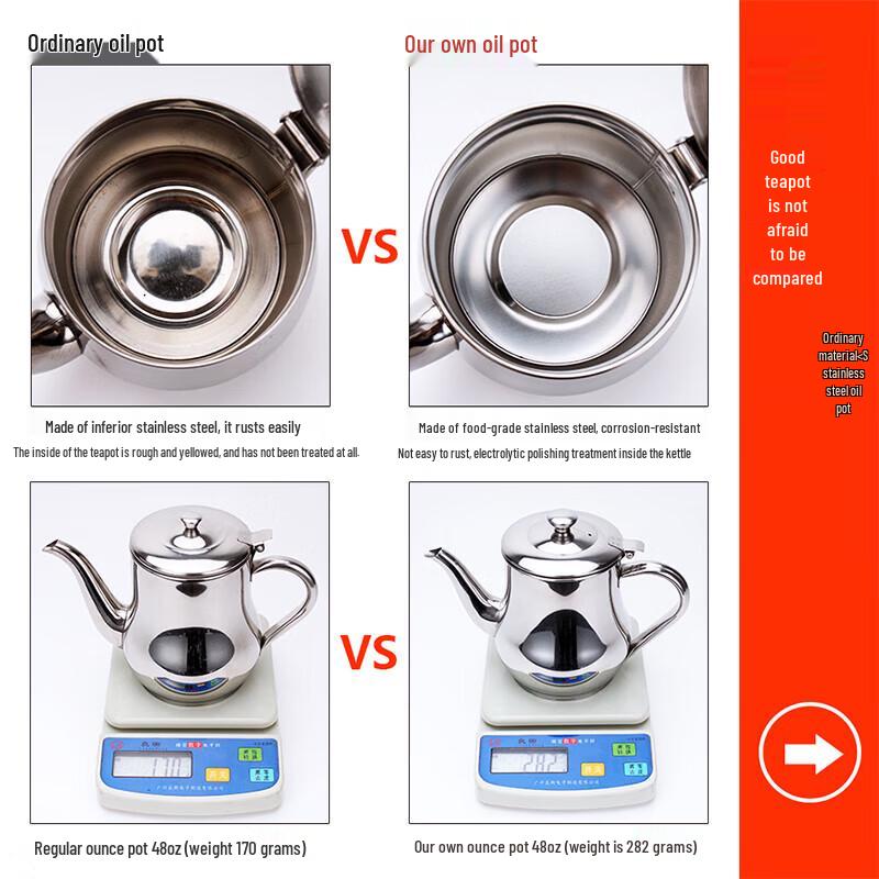 Huaihuang 14oz Stainless Steel Multi-purpose Oil Pot