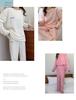 Women's Striped Flannel Pajama Set - Cozy Two-Piece Coral Fleece Home Wear for Autumn and Winter